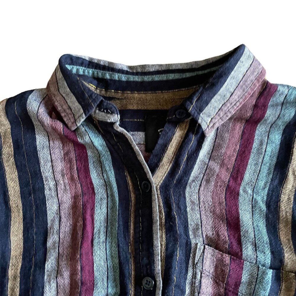 Rails Charli Varadero Striped Linen Button-Up Top… - image 3